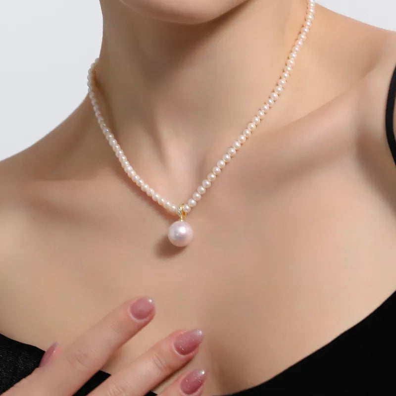 Freshwater Pearl Copper Beaded Round Necklace