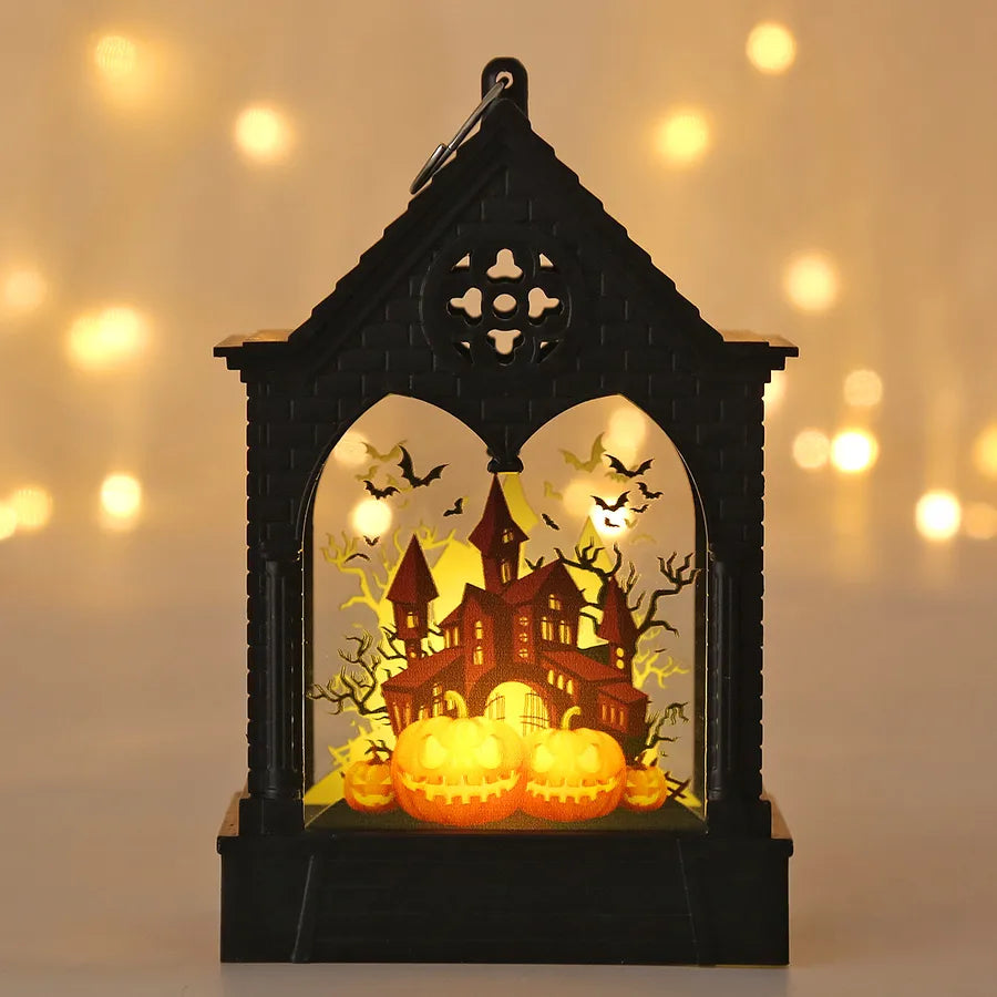 Halloween Decoration LED Lantern Electric Candle Lamp Holiday Atmosphere Decoration Table Decorations Plastic Glass Material