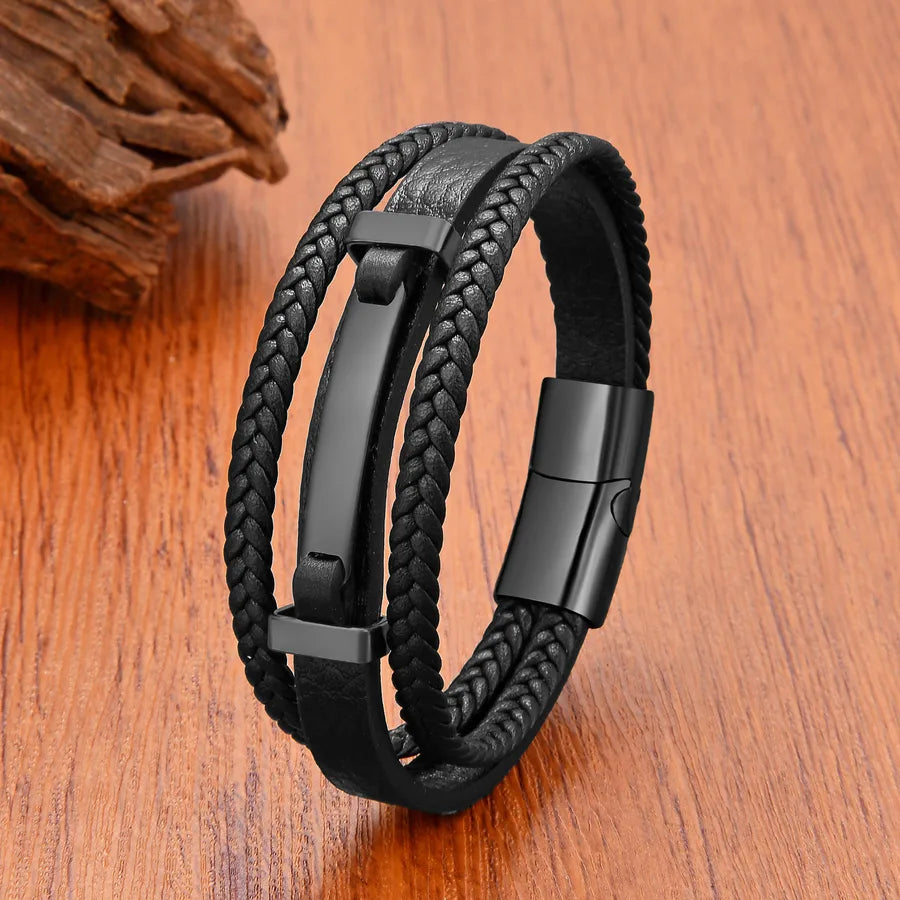 Punk Simple Style Geometric Metal Men's Bracelets