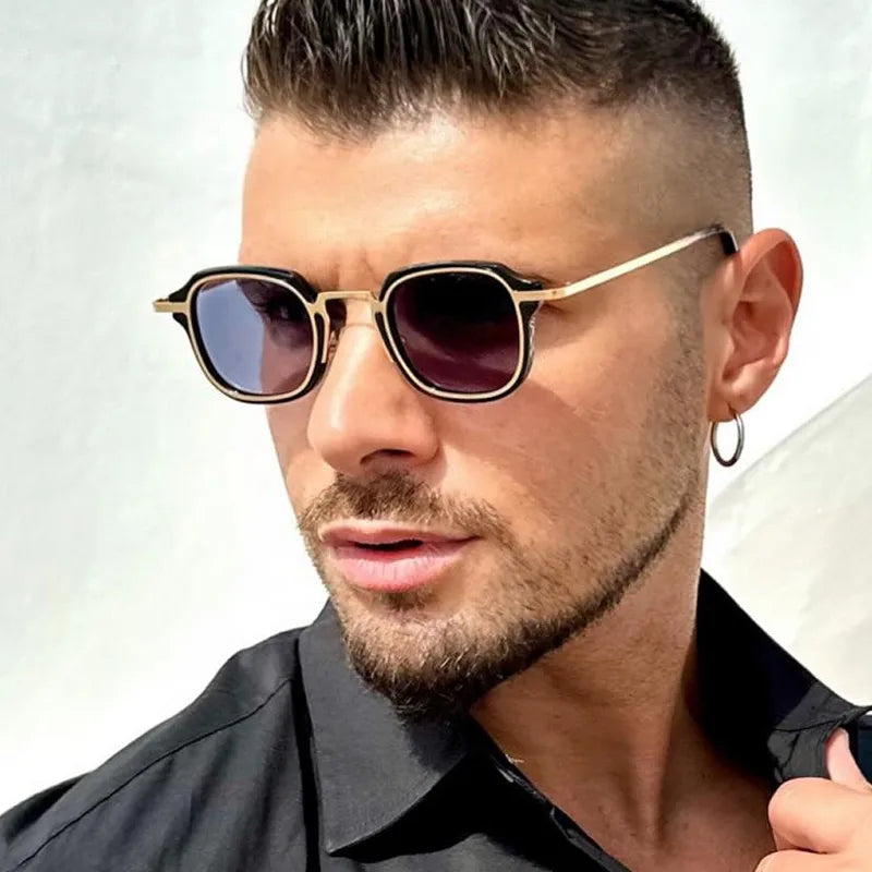 Retro Vacation Punk Glasses Ac Square Full Frame Men's Sunglasses