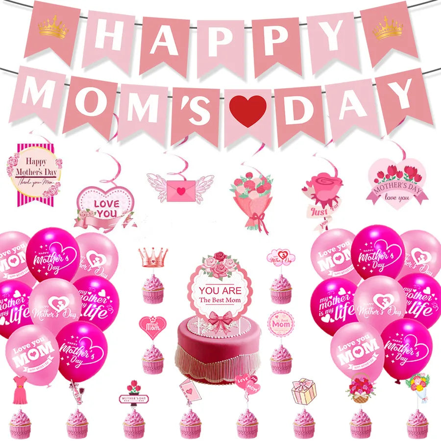 Mother'S Day Romantic Letter Heart Shape Flower Paper Party Festival Decorative Props Party Supplies Decorations 1 Piece