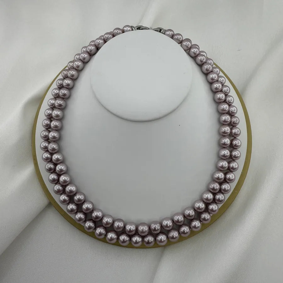 Baroque Style Modern Style Round Artificial Pearl Copper Beaded Chain Beaded Necklaces Wholesale