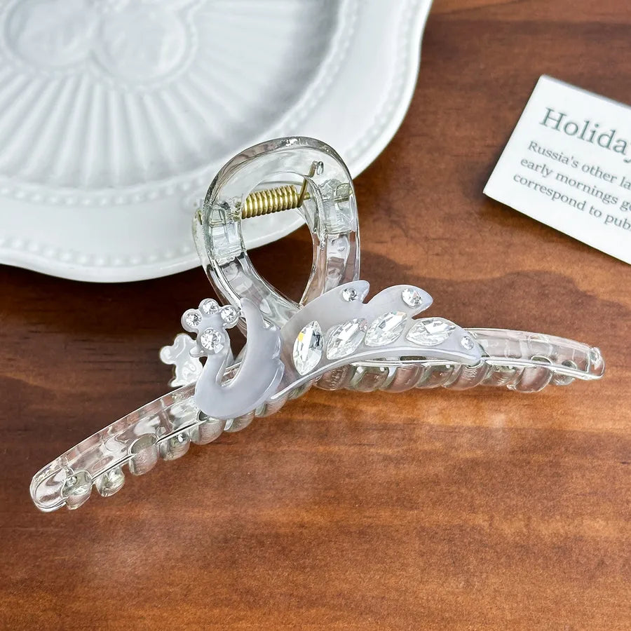 Dove High-End Acetate Hair Clip Diamond-Embedded Shark Clip Large Size Versatile Hair Accessories For Women Stylish Hair Decorations