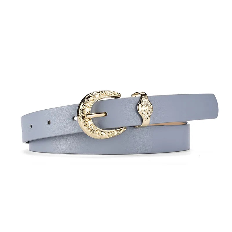 Elegant Simple Style Geometric Pu Leather Alloy Women's Leather Belts