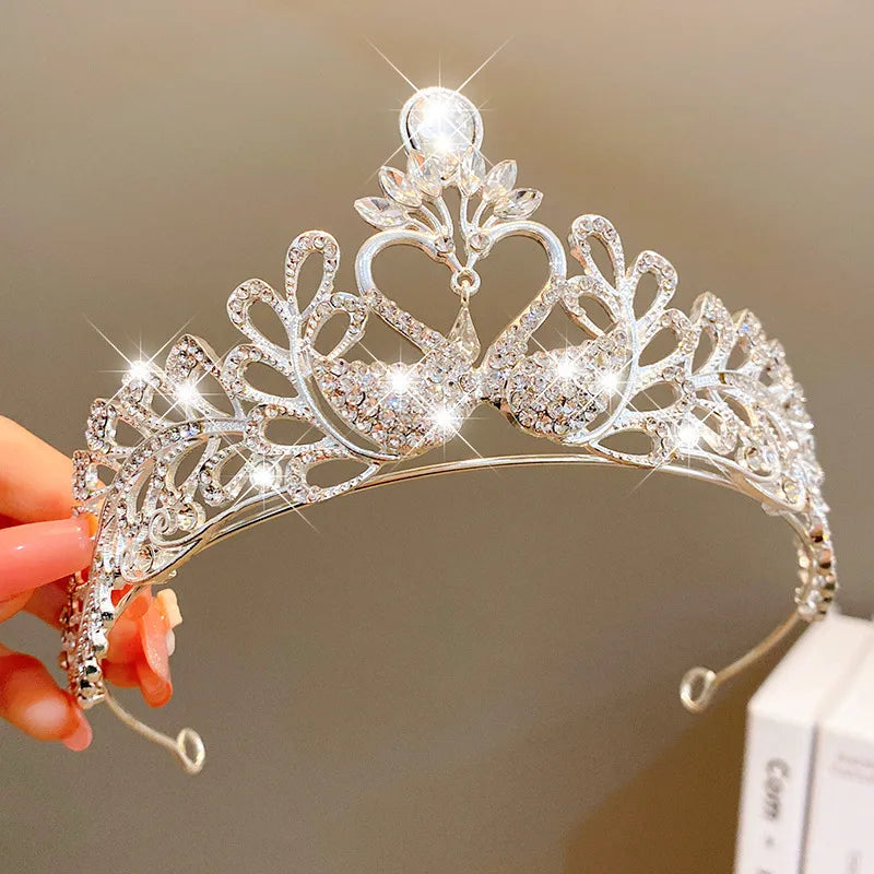 cute crown artificial crystal inlay artificial gemstones crown 1 piece
