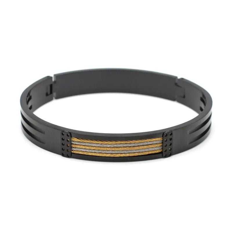 Roman Style British Style Geometric Titanium Steel Men's Bangle Men Cuff & Bangle