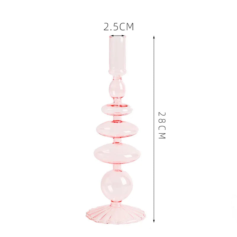 creative simple glass candlestick vase crafts living room and b & b table decoration dried flower arrangement