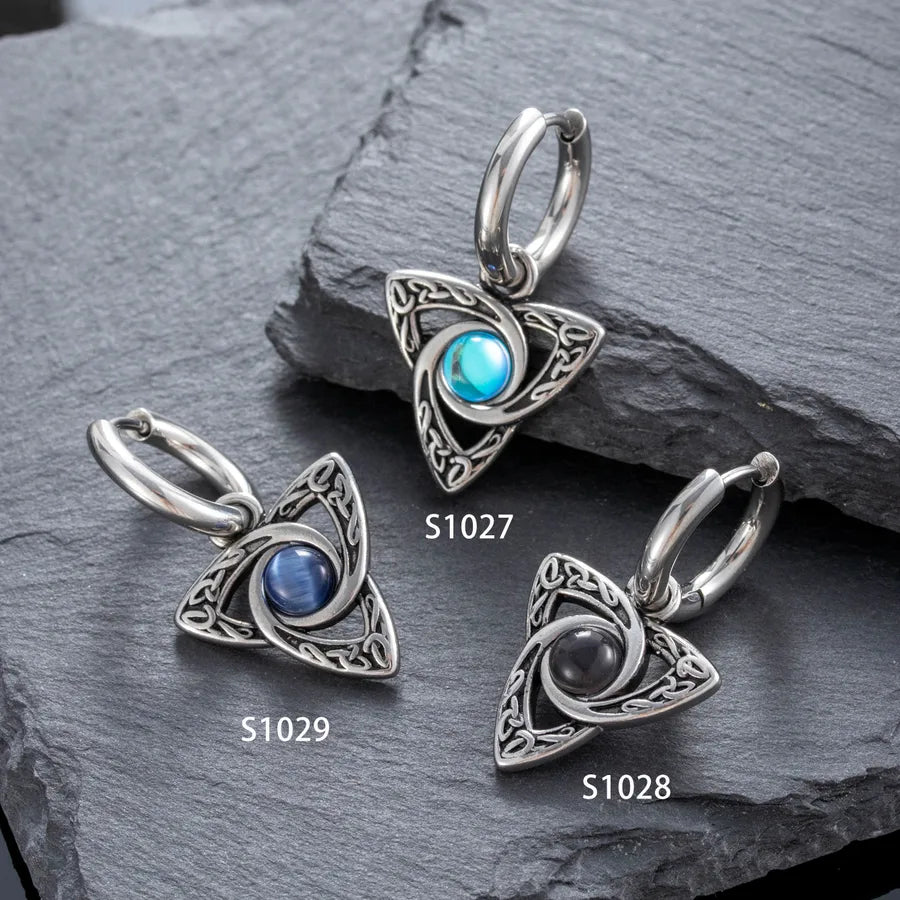 1 Piece Hip-Hop Retro Geometric 316 Stainless Steel  Zircon Drop Earrings