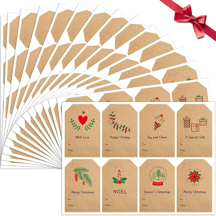 Handmade Christmas Thank You Gift Decorations 10 Pack Adhesive Labels Stickers Craft Series Paper Not Dry