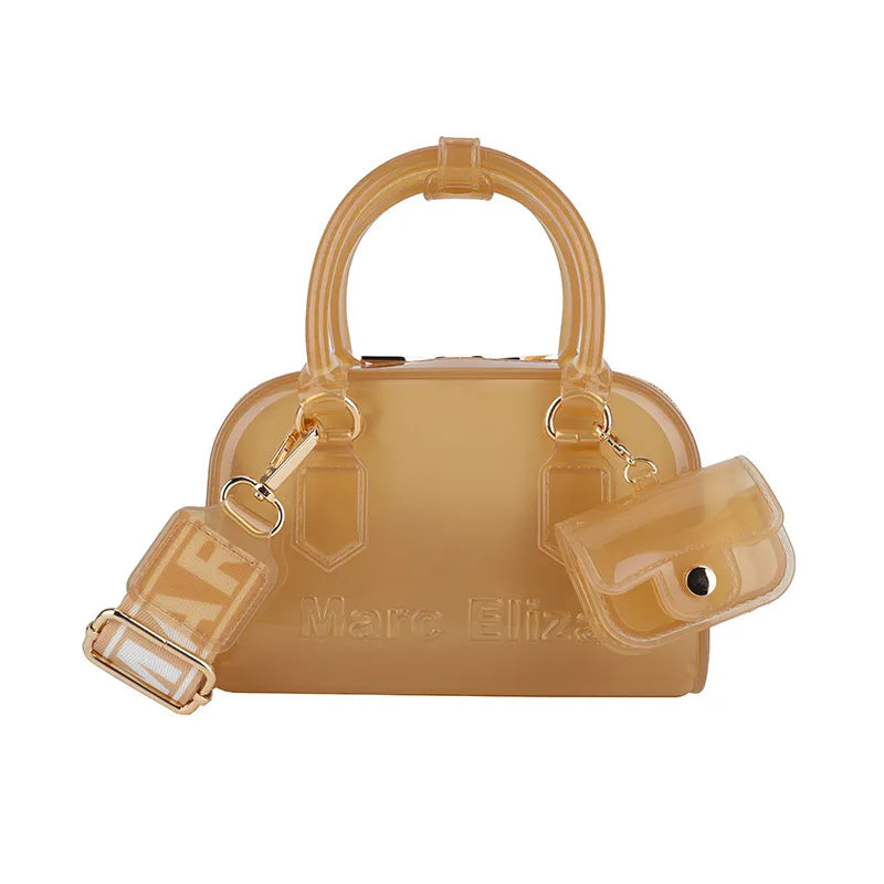 Bohao PVC  Jelly Bag Fashionable All-match Soft Handle Handbag Dirt-resistant and Easy-to-wash Summer Women's Crossbody Bag Customized