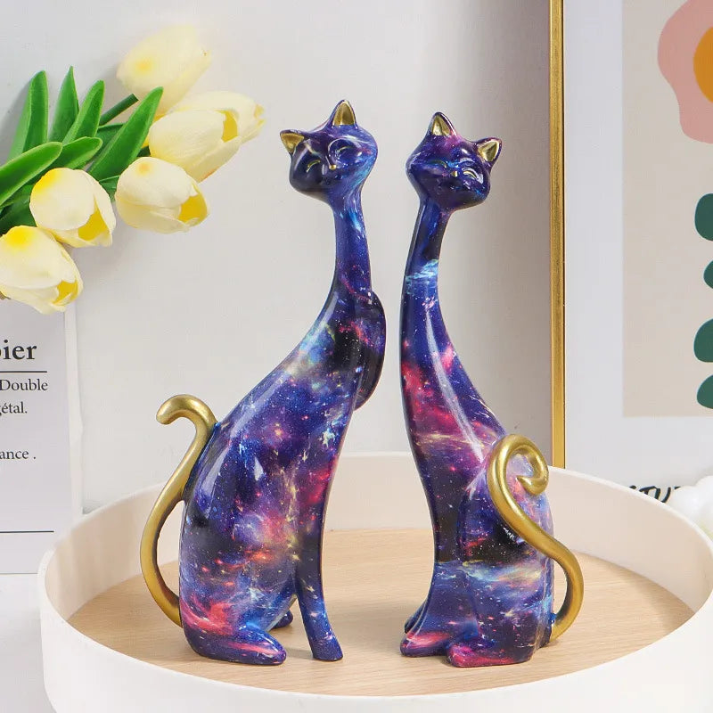 retro artistic cat synthetic resin ornaments artificial decorations