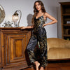 women's fashion cherry imitated silk pants sets