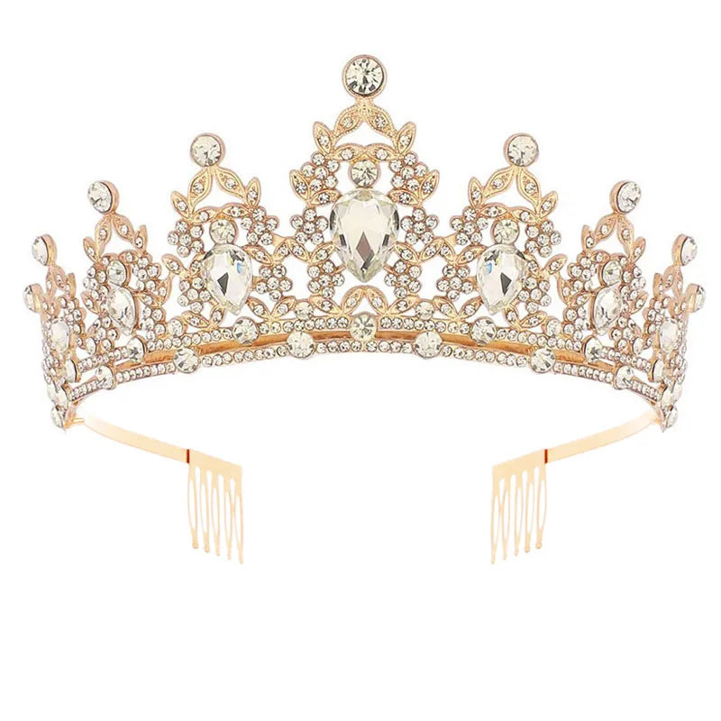 Fashion Women'S Crown Alloy Inlay Rhinestones Crown
