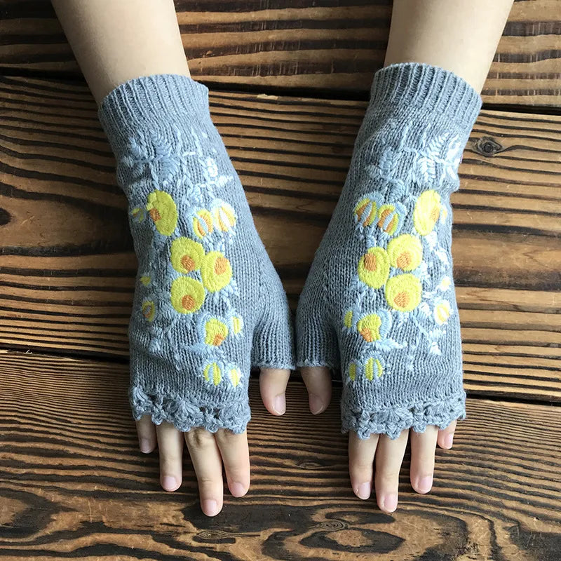 Women's Vintage Style Classic Style Printing Flower Gloves