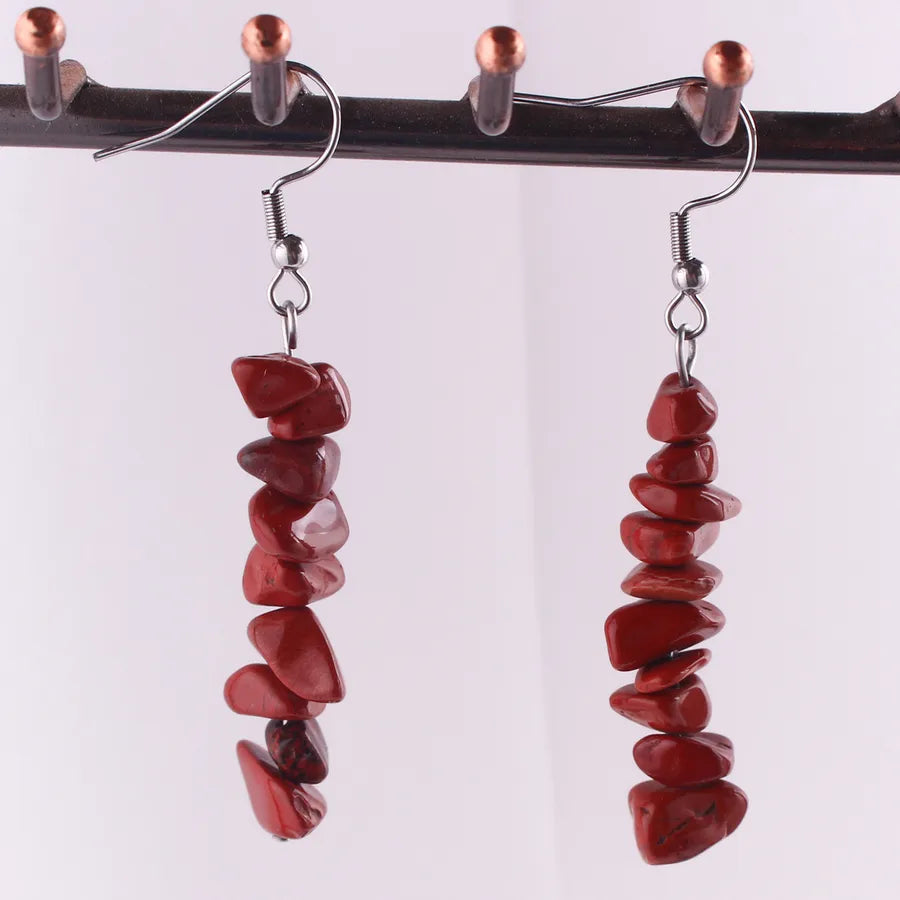 1 Pair Simple Style Geometric Patchwork natural stone Drop Earrings