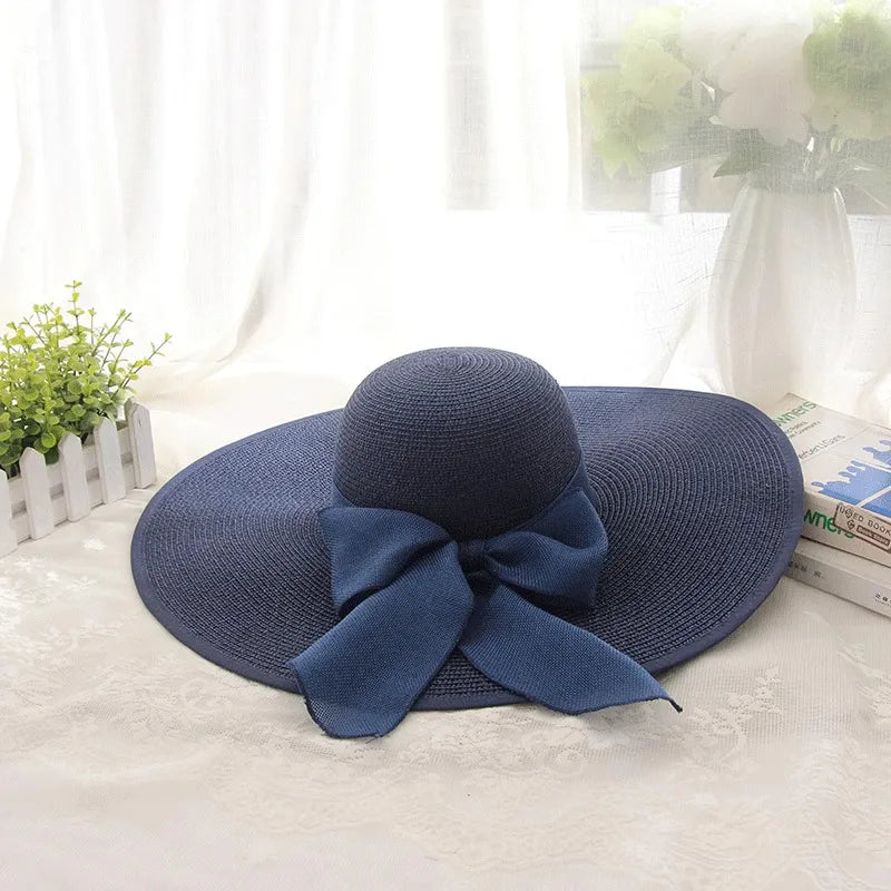 Women's Vacation Modern Style Bow Knot Big Eaves Straw Hat