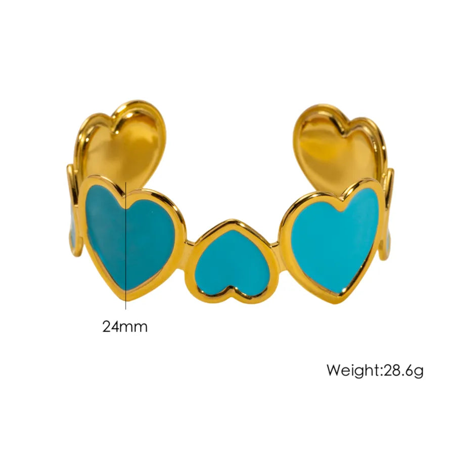 Modern Style Sweet Heart Shape 304 Stainless Steel Bangle In Bulk