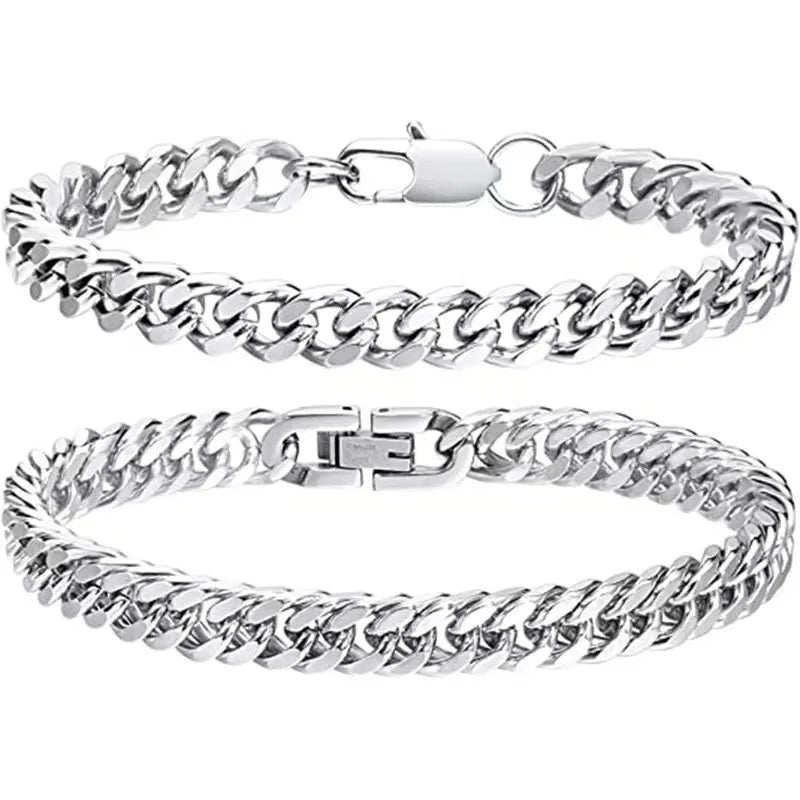 Hip-Hop Retro Solid Color Titanium Steel Plating Men's Bracelets