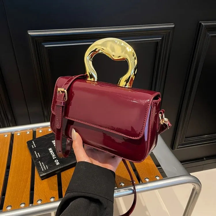 Summer New Style Hand-Painted Electroplated Leather Shoulder Bag Fashionable City Commuter Bag Ladies Crossbody Bag Bride Bag