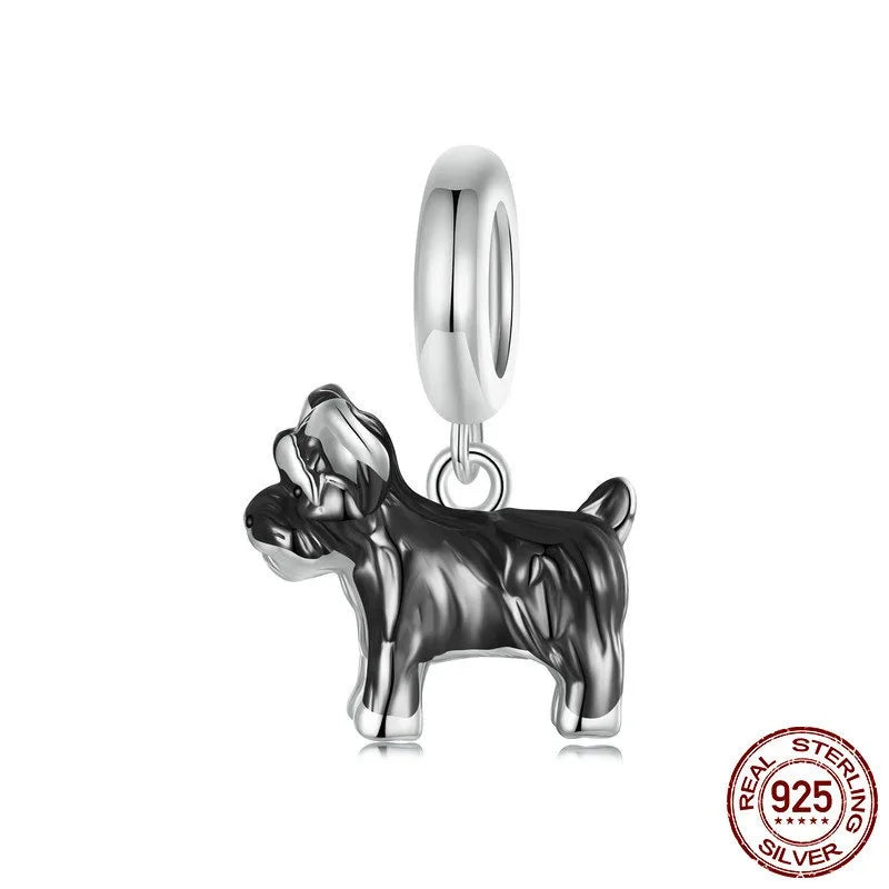 Aifule Pet Dog Cute Animal Series Beaded DIY Beaded S925 Sterling Silver Combination Wholesale Ornament Scattered Beads