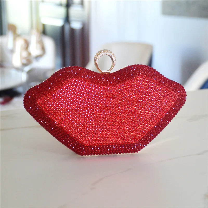 Women's Medium Rhinestone satin Solid Color Elegant Streetwear Square Lock clasp Evening Bag