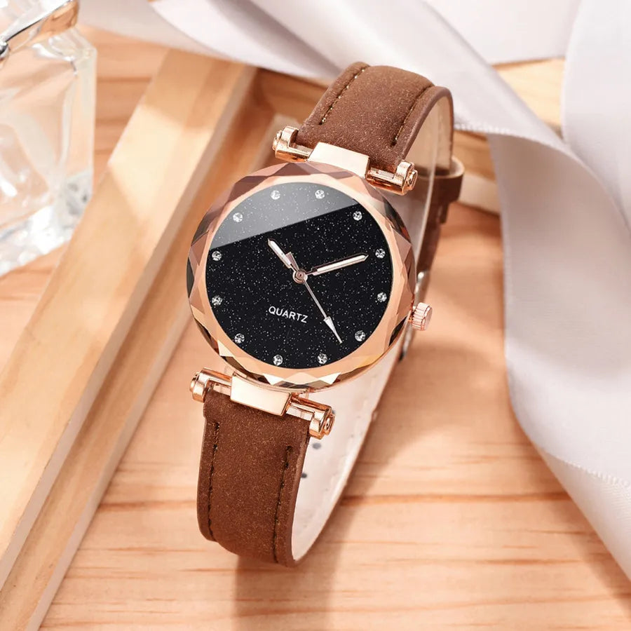 casual round buckle quartz women's watches