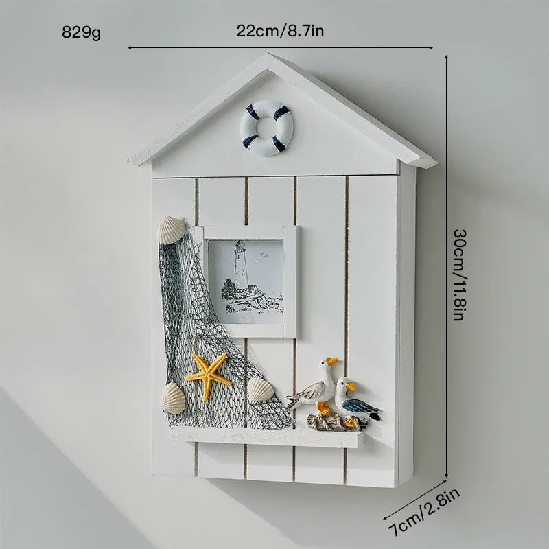 Marine Style Simple Style Tower Starfish Bird Density plate Wood pendant Wall Art