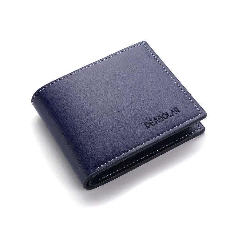 men's solid color pu leather open wallets