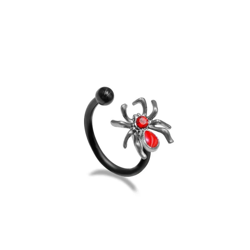 1 Piece Lip Rings Hip-Hop Animal Heart Shape Wings 316L Stainless Steel  Copper Epoxy Plating Inlay Rhinestones Zircon White Gold Plated Lip Rings Ear Cartilage Rings & Studs Nose Rings & Studs