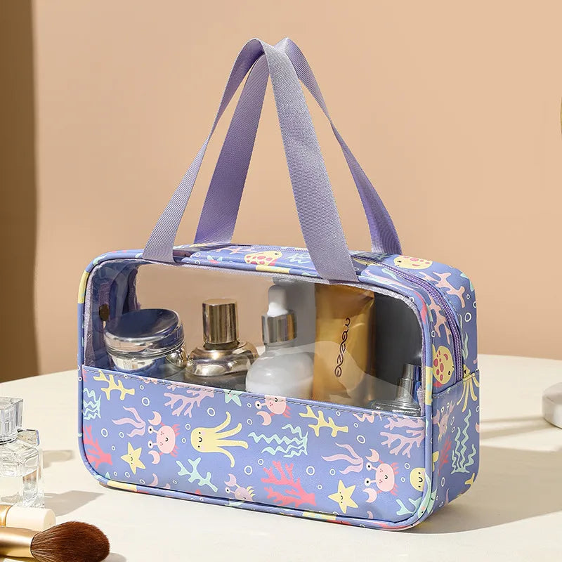 cute pastoral solid color pu leather makeup bags