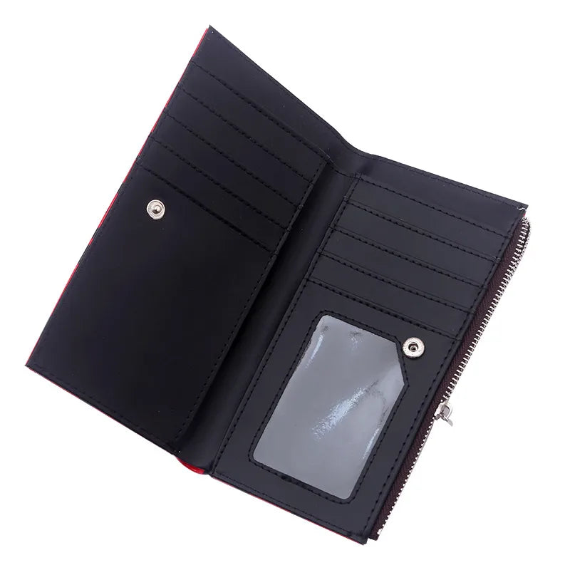 unisex skull pvc zipper buckle wallets