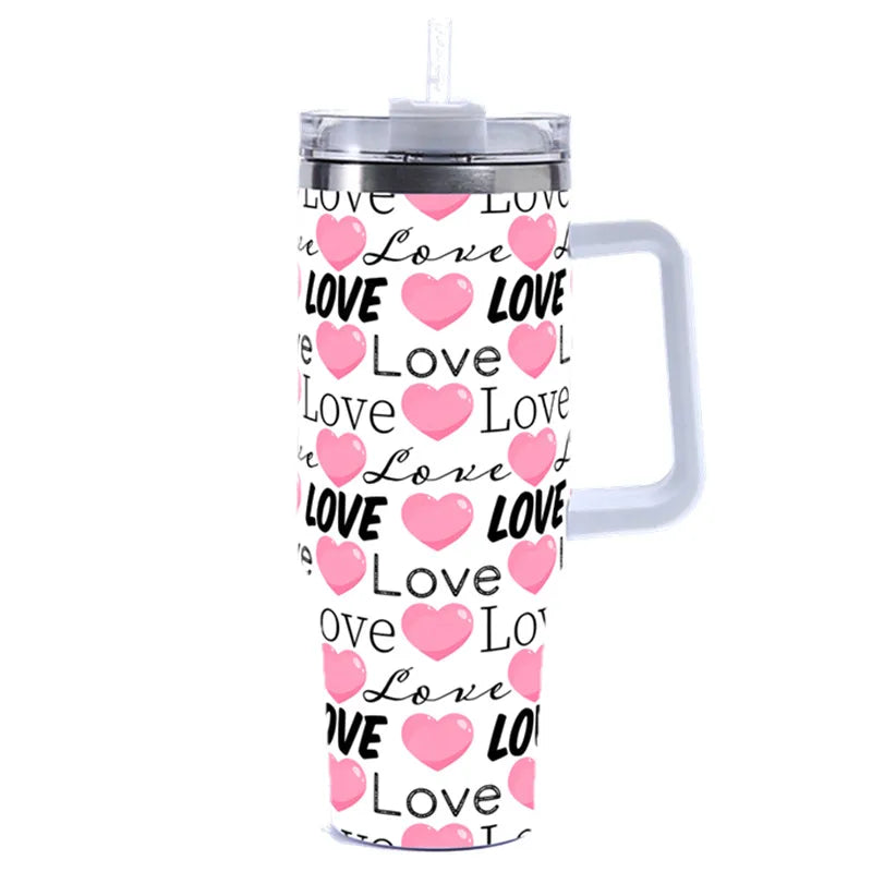 Valentine'S Day Casual Elegant Glam Letter 201 Stainless Steel 304 Stainless Steel Thermos Cup 1 Piece