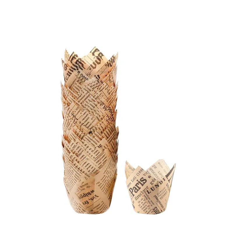 Retro Simple Style Letter Paper Anti-oil paper cake cups
