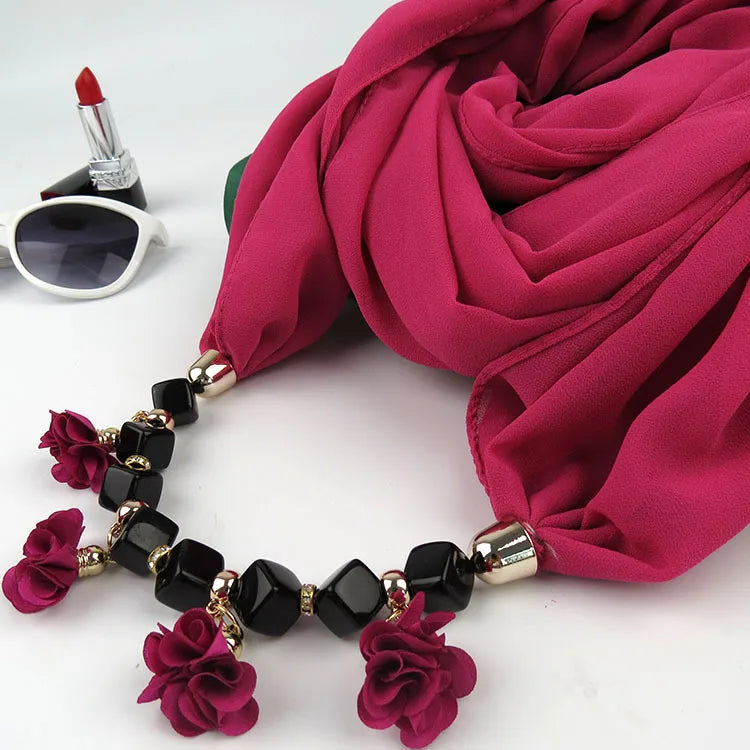 women's sweet flower chiffon kerchief