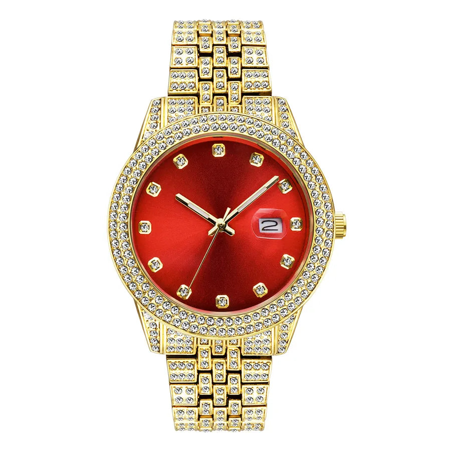Casual Retro Color Block Butterfly Double Snap Quartz Watch Men's Watches