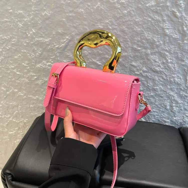Summer New Style Hand-Painted Electroplated Leather Shoulder Bag Fashionable City Commuter Bag Ladies Crossbody Bag Bride Bag
