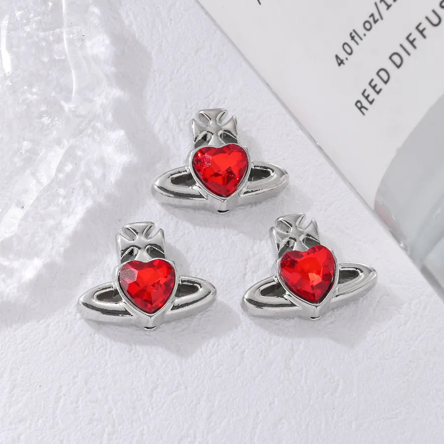 3 Pieces Diameter 3mm Hole Under 1mm Alloy Zircon Letter Beads