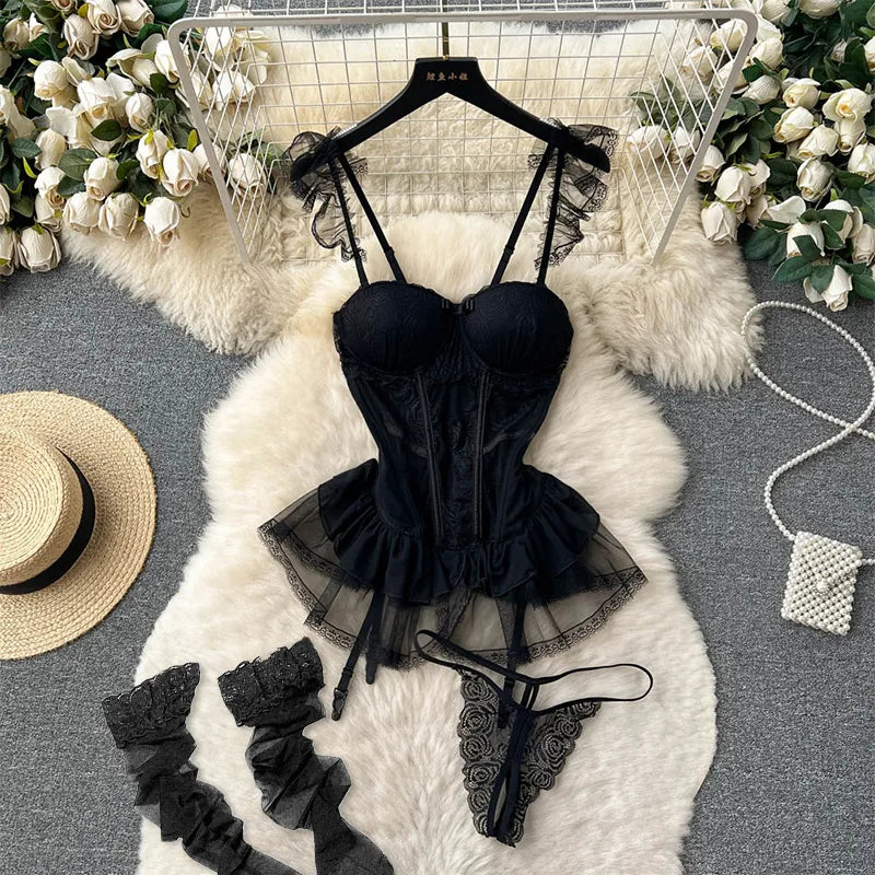 solid color wireless bra strapped busty sexy soft straps bowknot see-through sexy lingerie