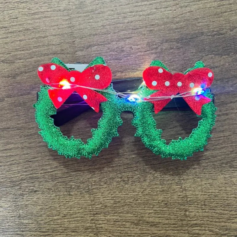 New Christmas Hairband Glasses Frame Halloween Valentine's Day Glasses Santa Claus Glasses Party Christmas