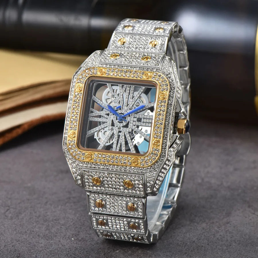 Glam Shiny Solid Color Butterfly Double Snap Quartz Women's Watches