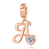 Ornament Letter Pendant S925 White Copper Rose Gold Necklace Pendant Diy Bracelet Charm Cross-Border Hot Sale Accessories