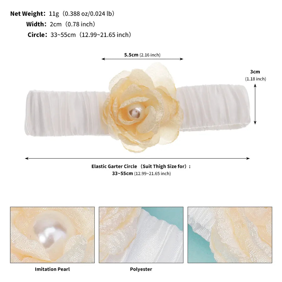 Sexy Lace Elastic Stocking Ties Handmade Butterfly Knot Bridal Garter Belt Flower Leg Ring Wedding Party Celebration Accessories