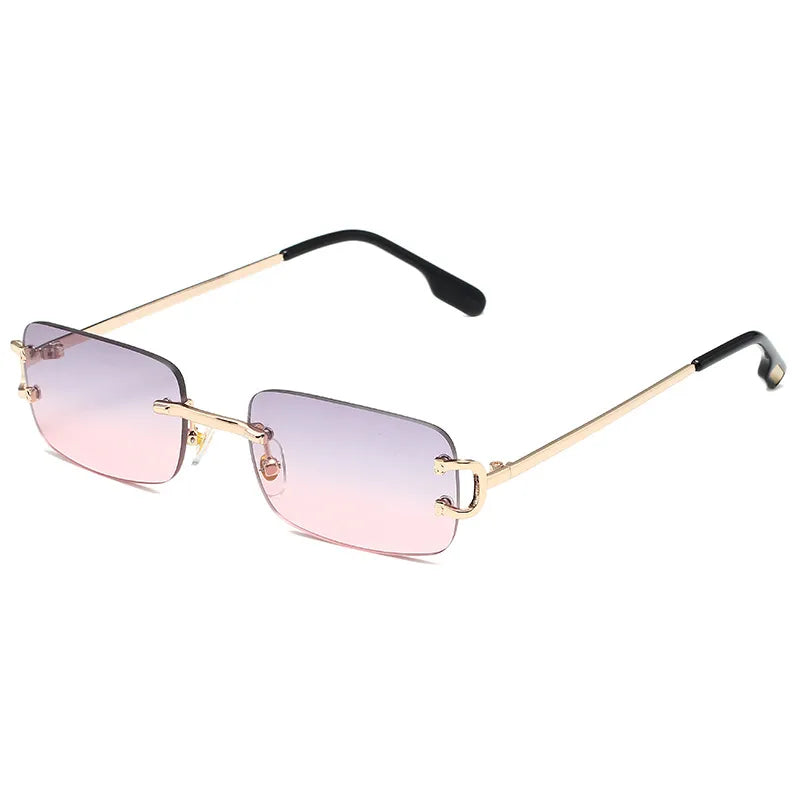 Simple Style Solid Color Pc Square Frameless Glasses