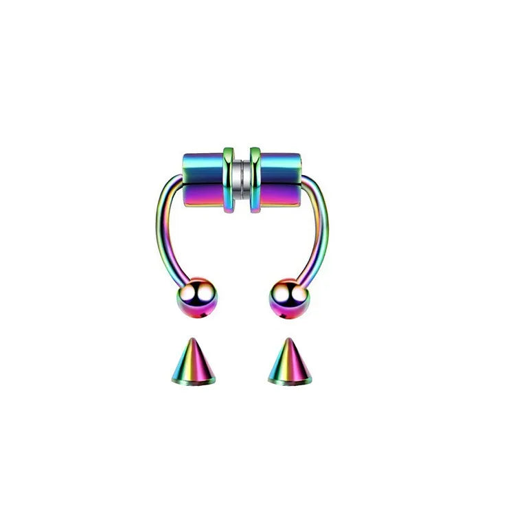 fashion stainless steel magnet non-perforated nose ring