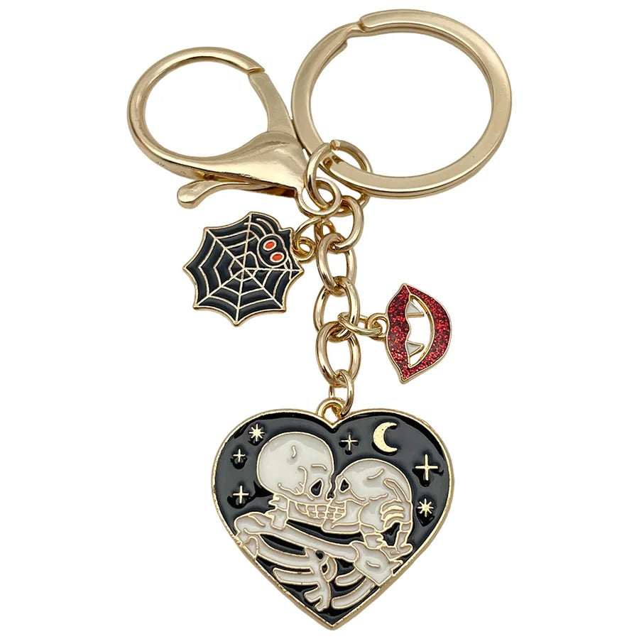 Halloween Ghost Cartoon Couple Car Keychain Pendant Ring Creative Personalized Alloy Bag Decorations Small Hanging Ornaments