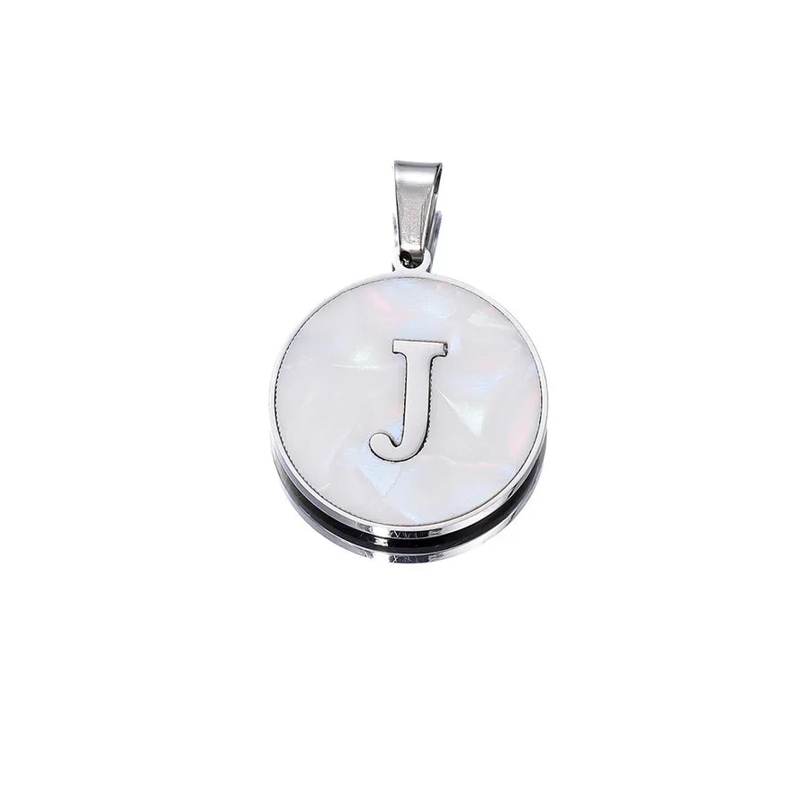 1 Piece 22mm Hole 4~4.9mm 304 Stainless Steel Fritillary Letter Pendant Jewelry Accessories