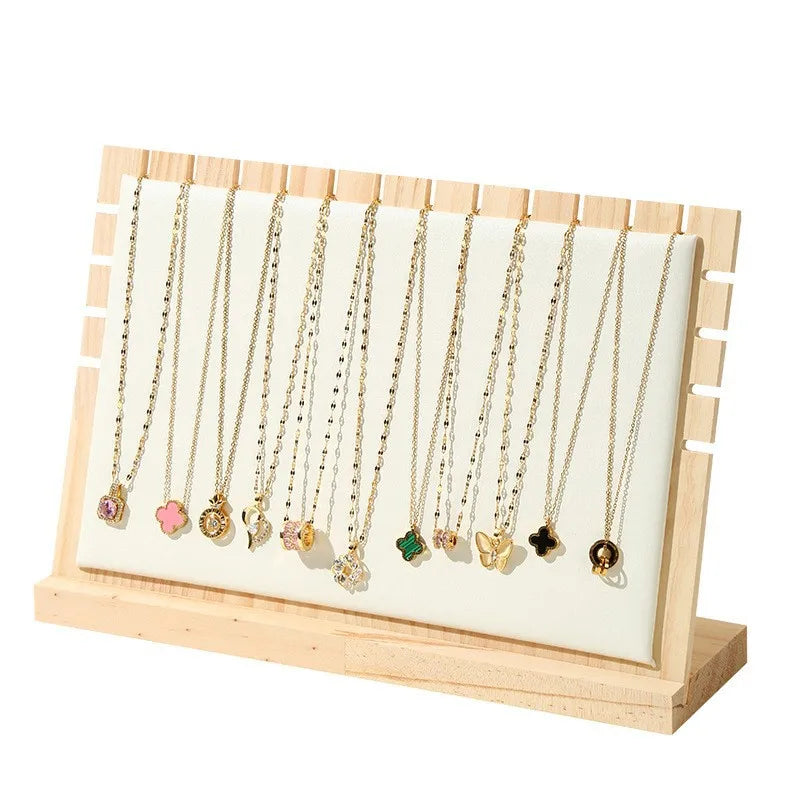 1 Piece solid wood Flannel Simple Style L Shape Jewelry Display