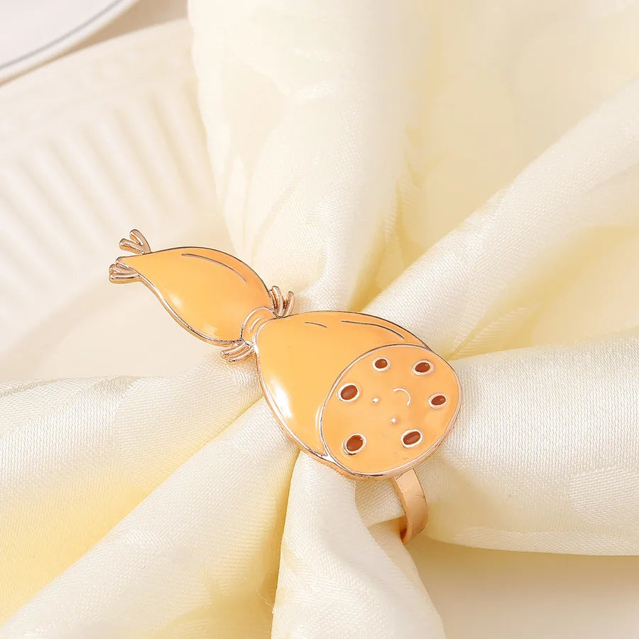 Cute Pastoral Corn Eggplant Vegetable Alloy Napkin ring 1 Piece