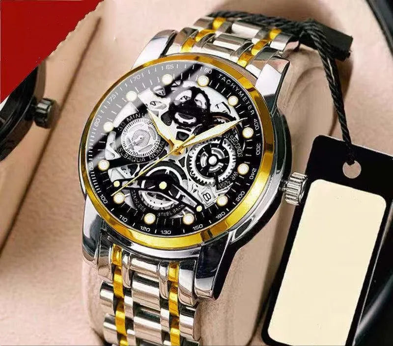 business geometric single folding buckle quartz men's watches