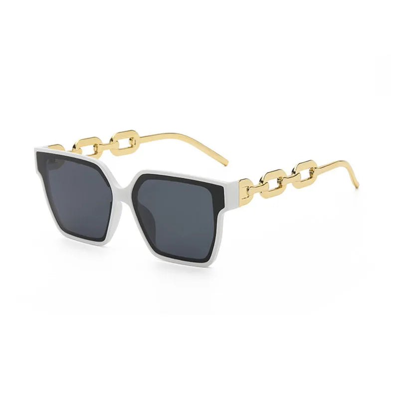 fashion geometric pc resin square metal full frame women's sunglasses